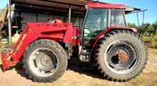 Case 5250 Tractor, Bale Spear Attachment, Bucket, Forks & Extra Tires