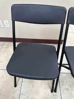 3 Black Folding Chairs