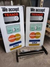 Vintage Texaco Metal Credit Cards Sign