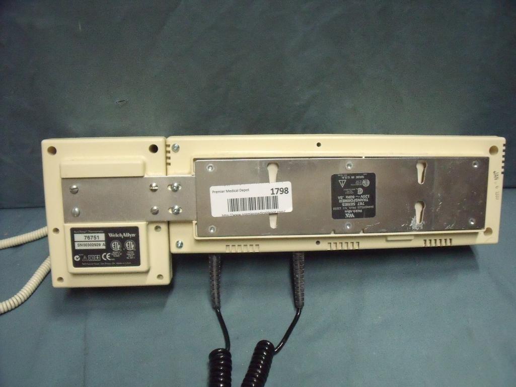 Welch Allyn 767 SERIES WALL TRANSFORMER W/ HEADS 11610 & 25020 SURETEMP THERMOMETER 02678-100!