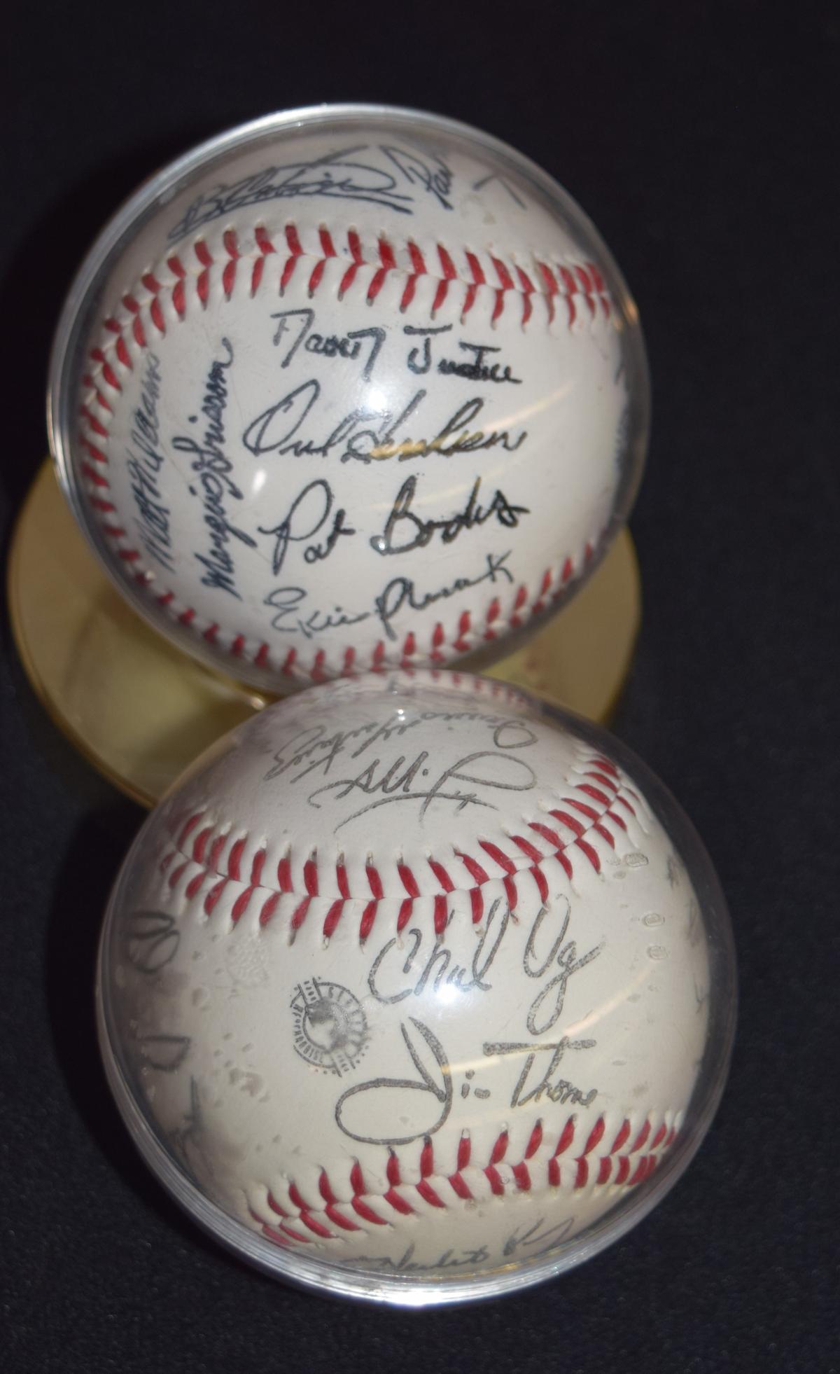 Cleveland Indians autographed team balls