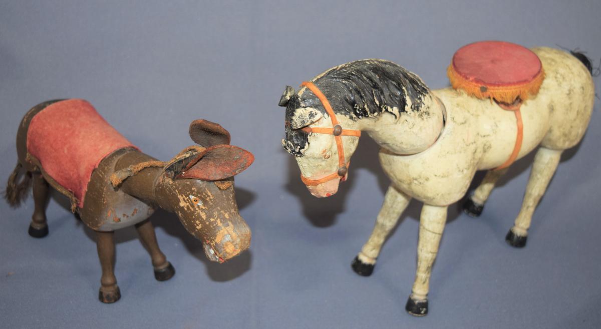 Early 1900's Schoenhut Circus Platform Horse & Donkey