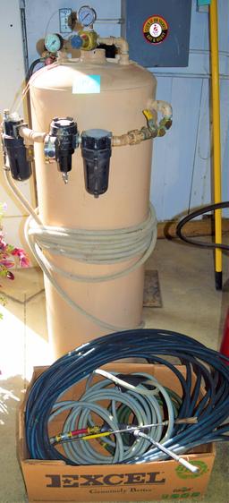 Upright air tank & hoses