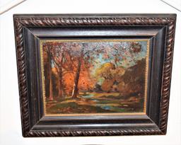 Francis Edward Colhurst (English, 1874-1945) "Autumn- Hennaed Taunton 1917" Oil/Canvas Board
