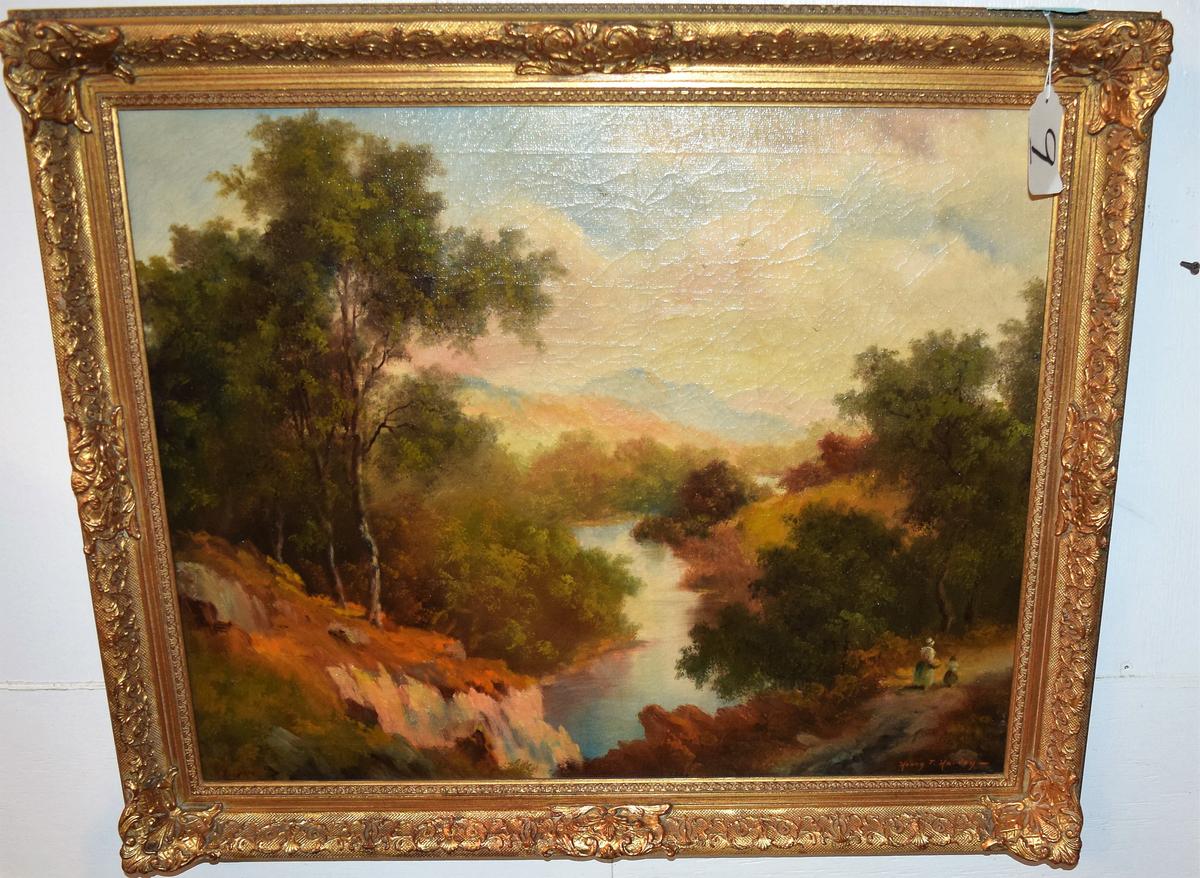 Henry T. Harvey (American 1908-1997) Oil on Canvas "In The Gorge"