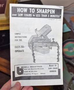 VINTAGE NEILSEN MODEL 50 SAW CHAIN GRINDER BY BELL INDUSTRIES