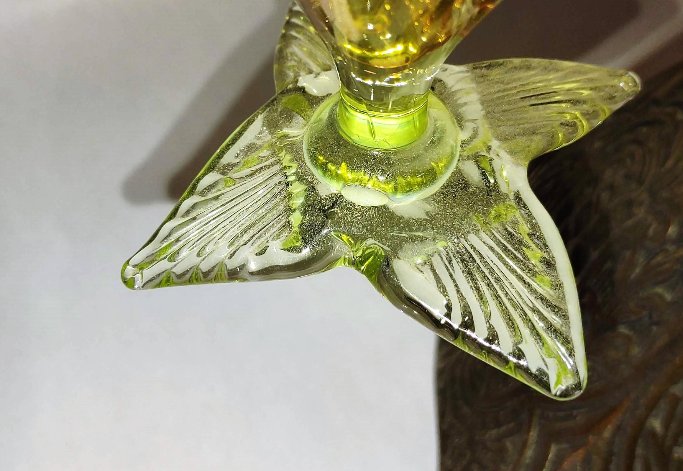 BEAUTIFUL 22" OPALESCENT RUBINA VERDE EPERGNE with ORNATE IRON BASE