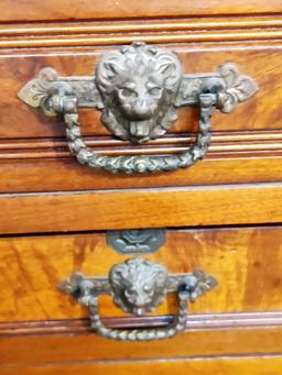 VICTORIAN BURLED WALNUT CYLINDER DESK - PICK UP ONLY