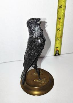 5" BIRD SCULPTURE ON BRASS BASE