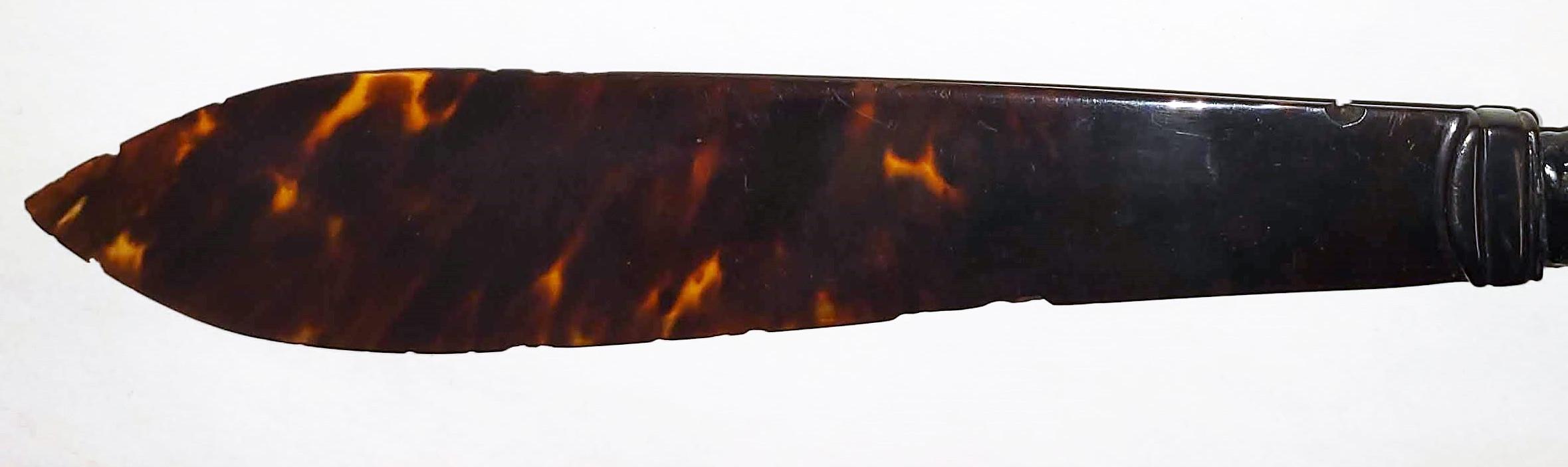 13" TORTOISE SHELL LETTER OPENER with CLAW & BALL END