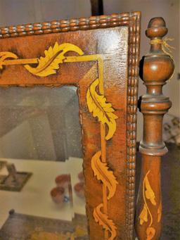 1800's DRESSING MIRROR & BOX with BEAUTIFUL MARQUETRY - PICK UP ONLY