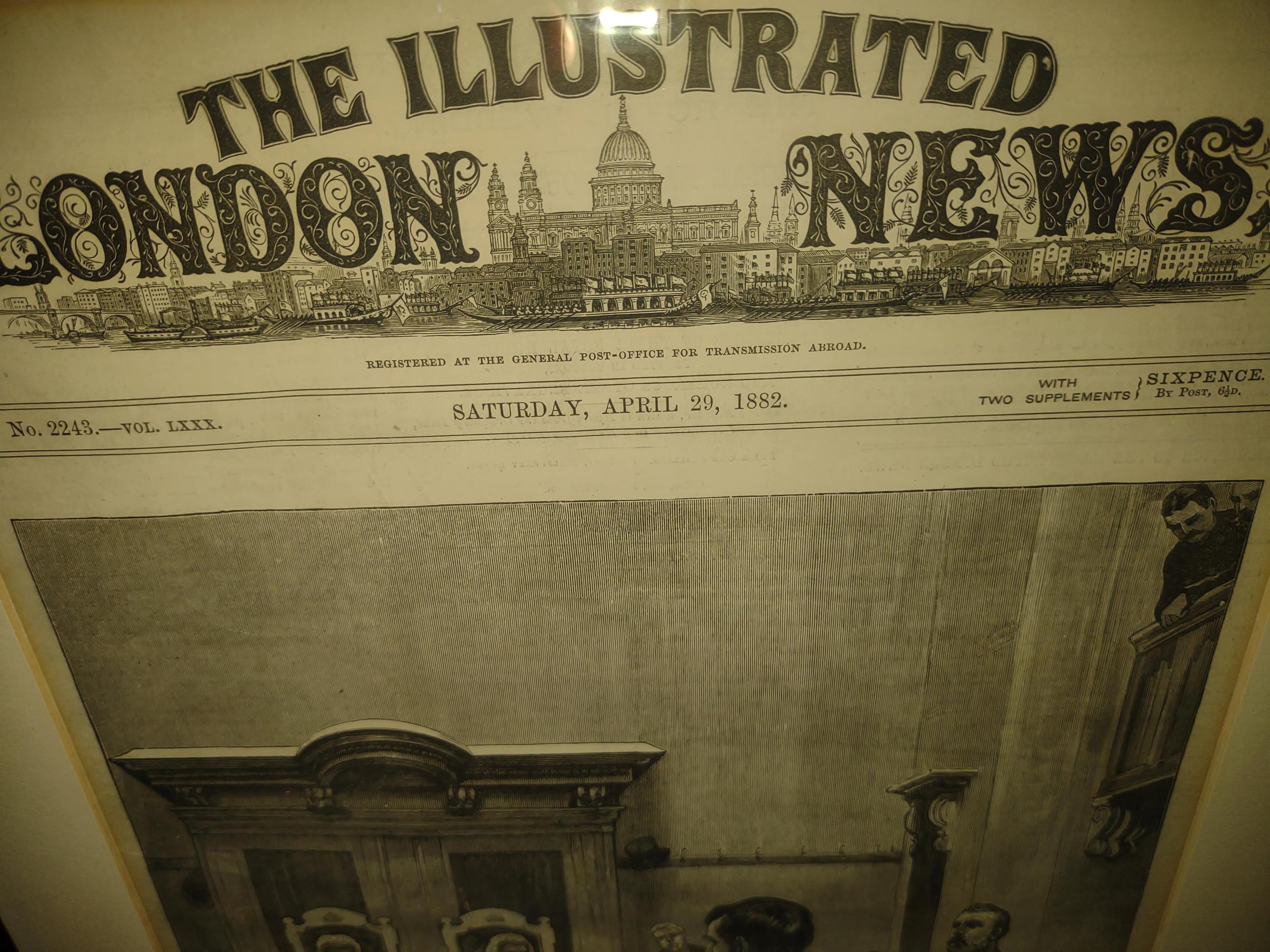 FRAMED 1882 ILLUSTRATED LONDON NEWS FRONT PAGE (13.5X19)