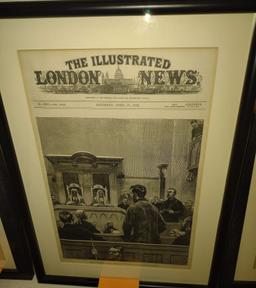 FRAMED 1882 ILLUSTRATED LONDON NEWS FRONT PAGE (13.5X19)