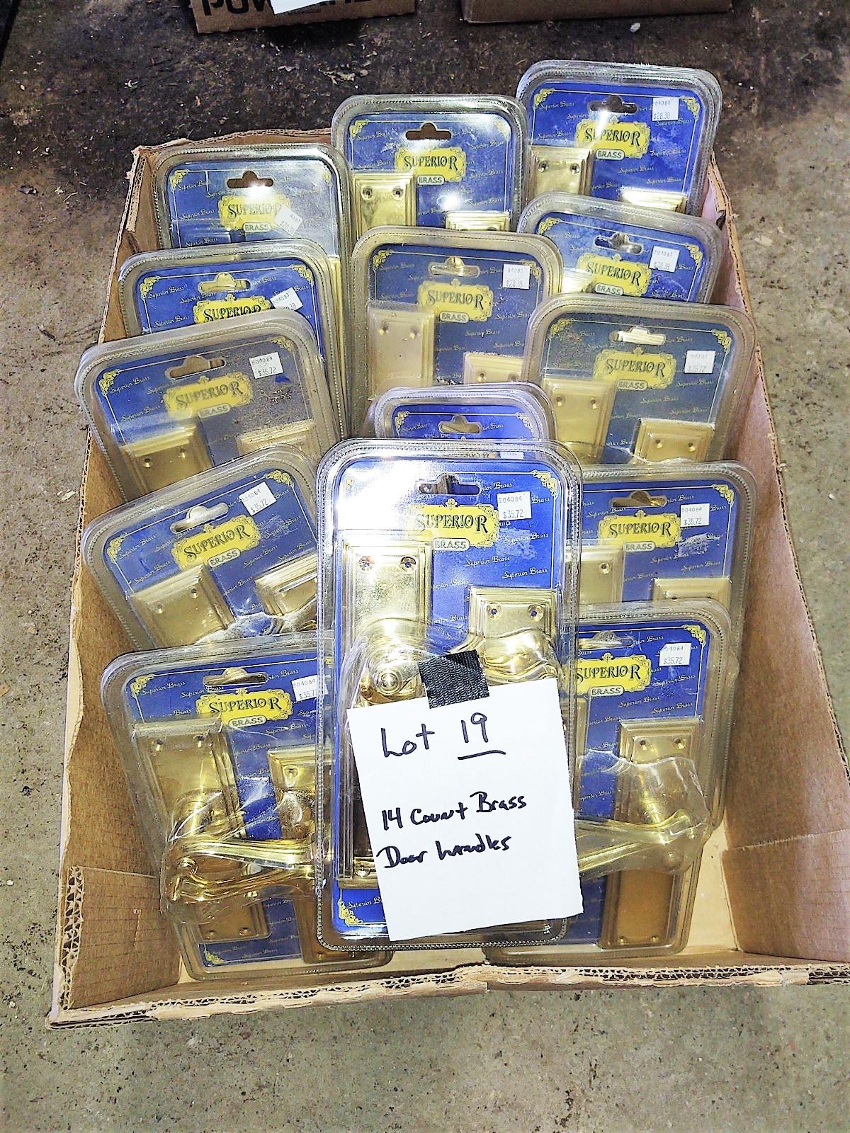 14 SOLID BRASS SUPERIOR BRAND DOOR HANDLES NEW IN PACKAGE - WILLING TO SHIP