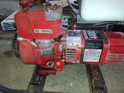 HOMELITE GENERATOR ( FIRES WITH STARTING FLUID-NEEDS GAS VALVE REPLACED) PICK UP ONLY