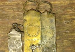 1800's FRARY'S & EXCELSIOR BRASS SPRING BALANCE SCALES