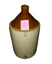 5 GALLON STONEWARE JUG with SPOUT HOLE/CORK (Good condition) - PICK UP ONLY