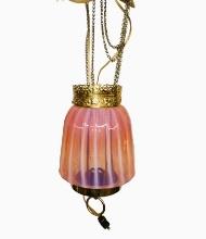 ELECTRIFIED CRANBERRY OPALESCENT HANGING LIGHT - PICK UP ONLY