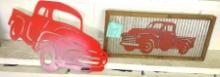 METAL CUT-OUT RED TRUCK WALL ART  - PICK UP ONLY