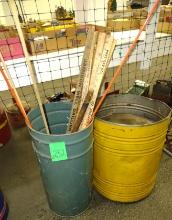 VINTAGE CANS with YARD STICKS - PICK UP ONLY