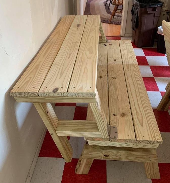 Folding Wood Bench/Table #2