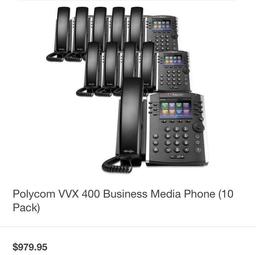 (10) Polycom VVX 400 IP Phone