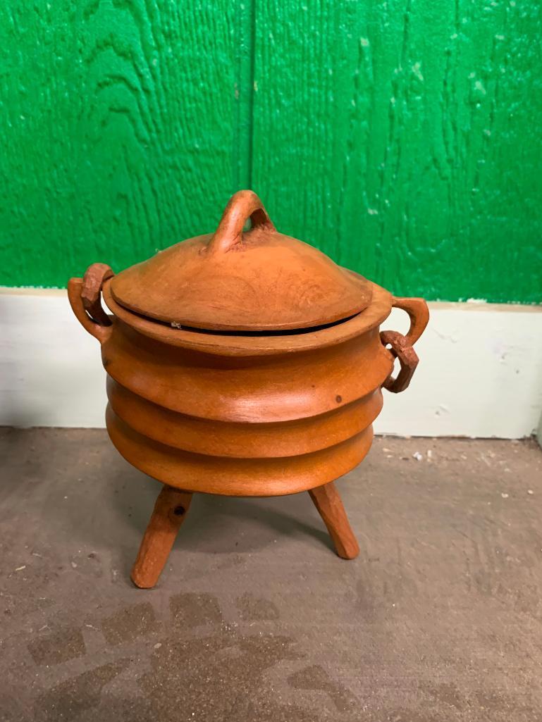 Small Wood Bowl w/ Lid & 3 Legs - Hand Carved in Zimbabwe