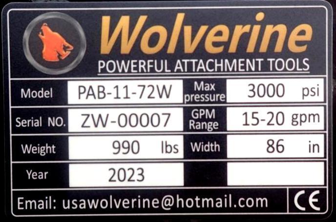 NEW - 2023 Wolverine 72" Sweeper DAB-11-72W