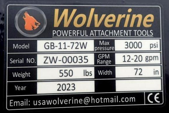 NEW - 2023 Wolverine 72'' Grapple Bucket GB-11-72W