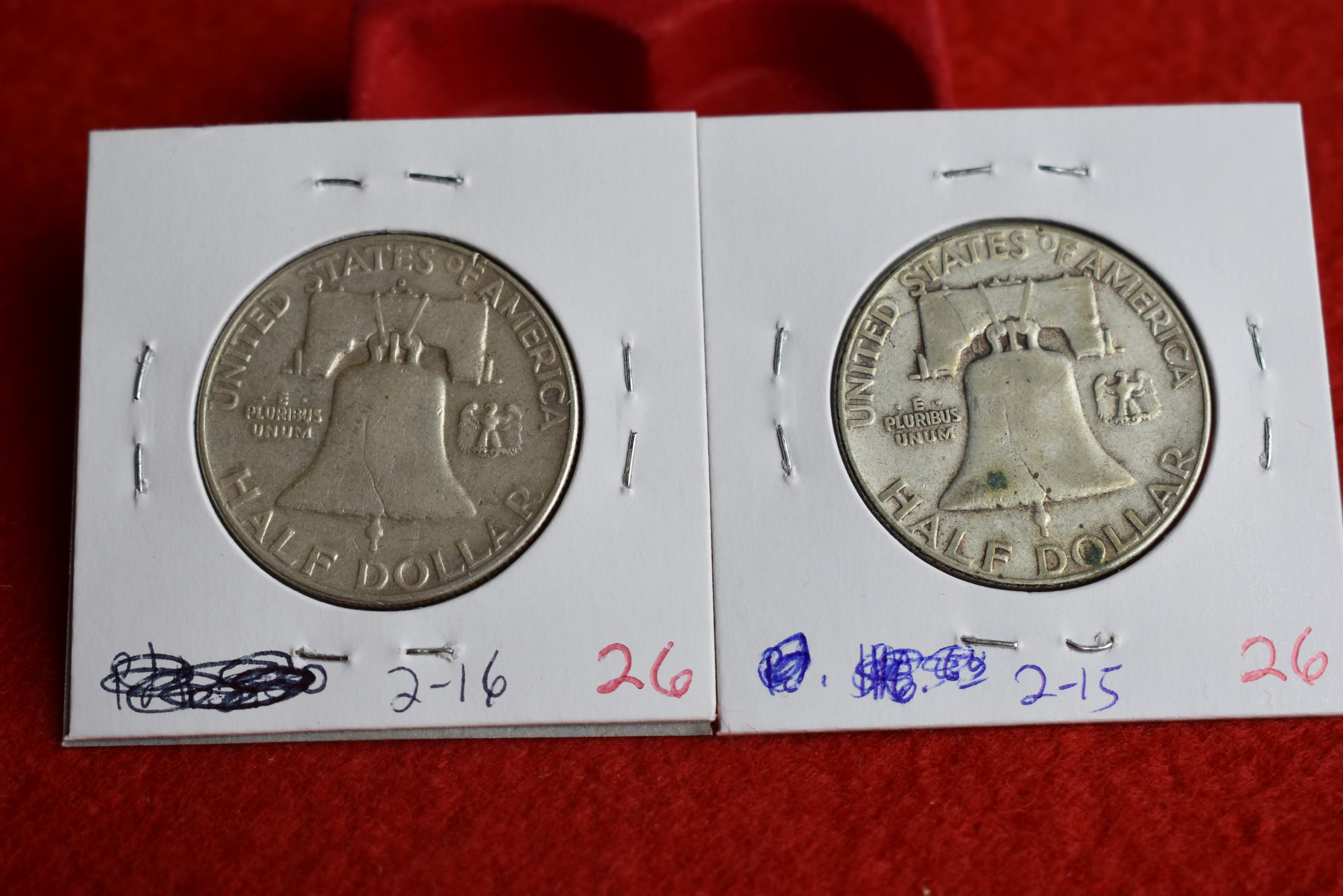 1954-d & 1954 Franklin Half Dollars