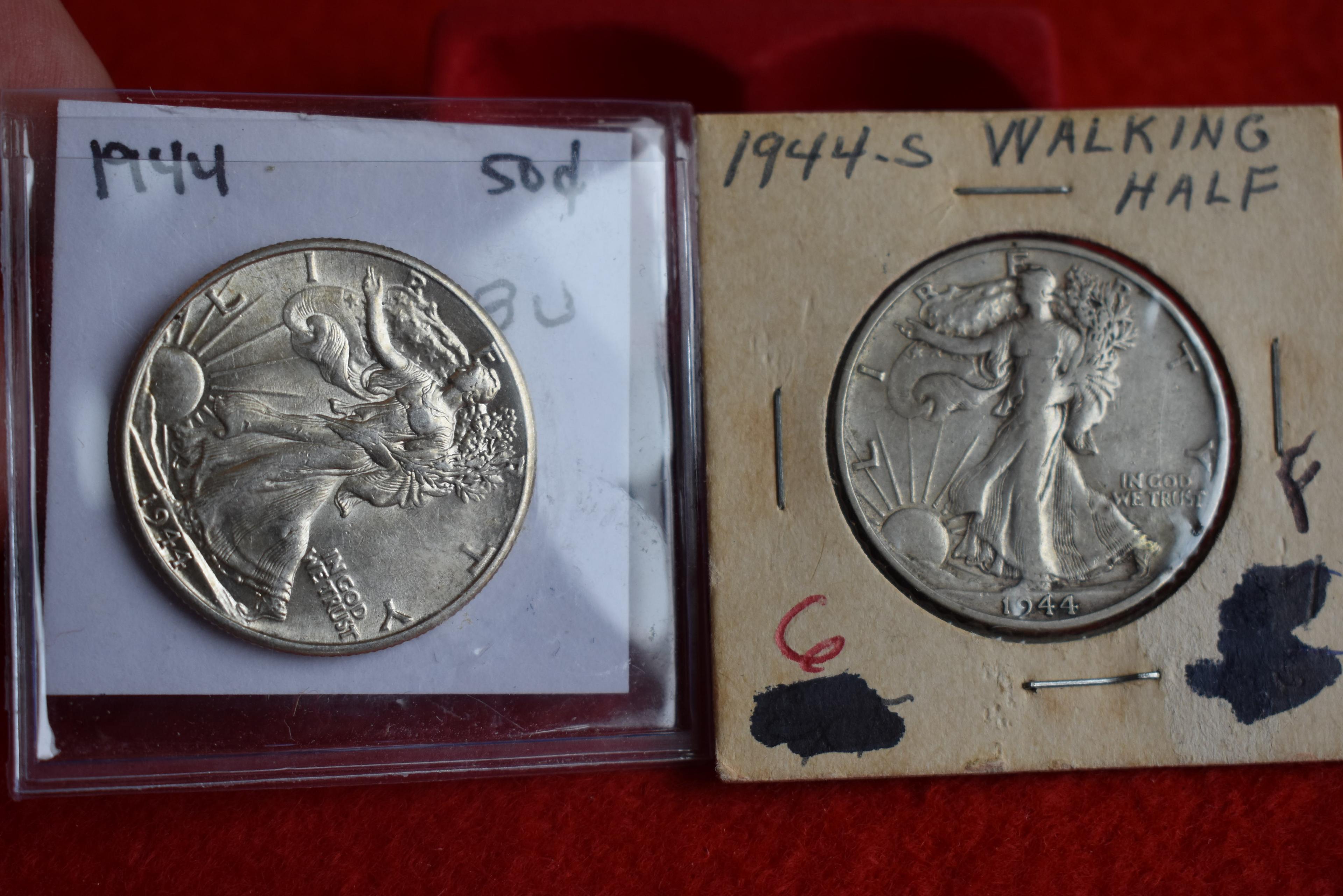 1944 & 1944-s Walking Liberty Half Dollars