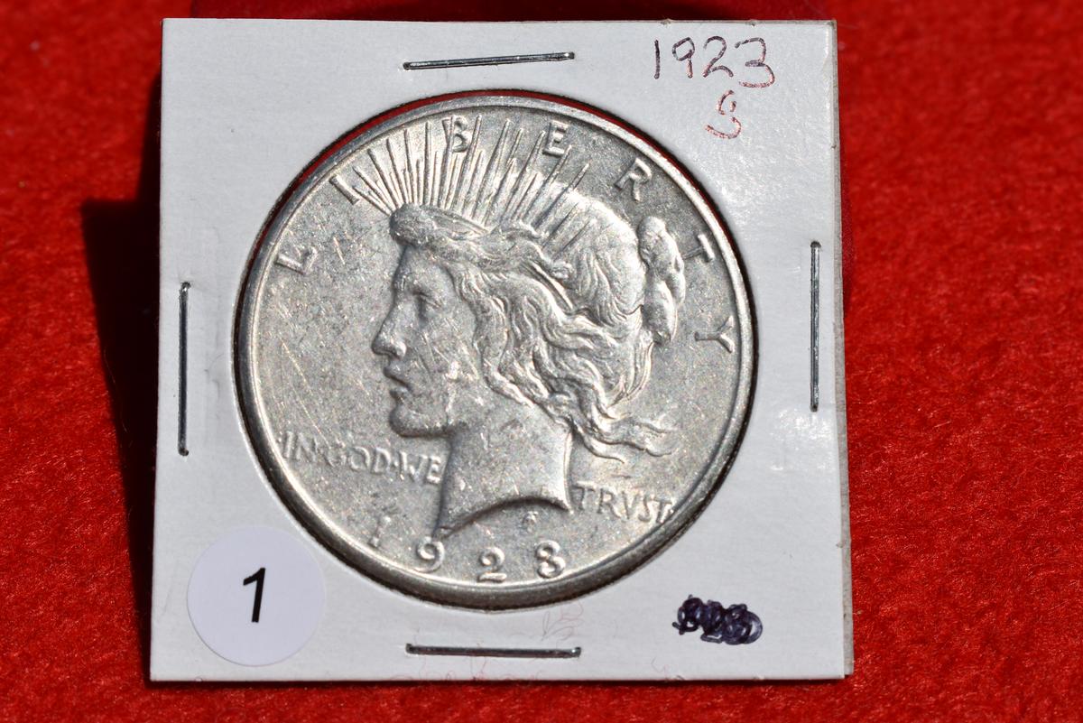 1923-s Peace Dollar Au