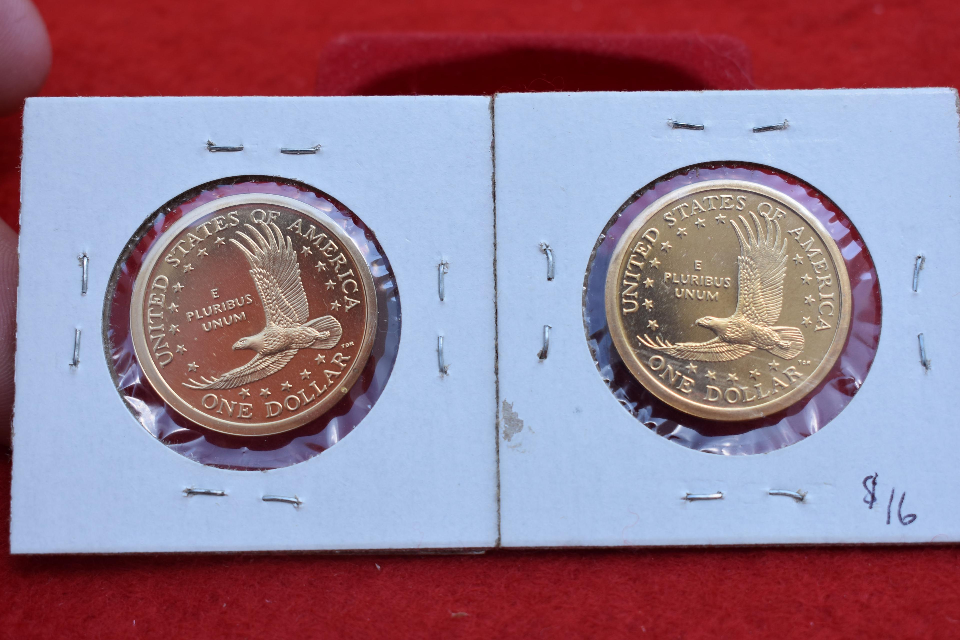 2 - 2001-s Proof Sacagawea Dollars