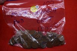 100 Mixed Date Wheat Cents