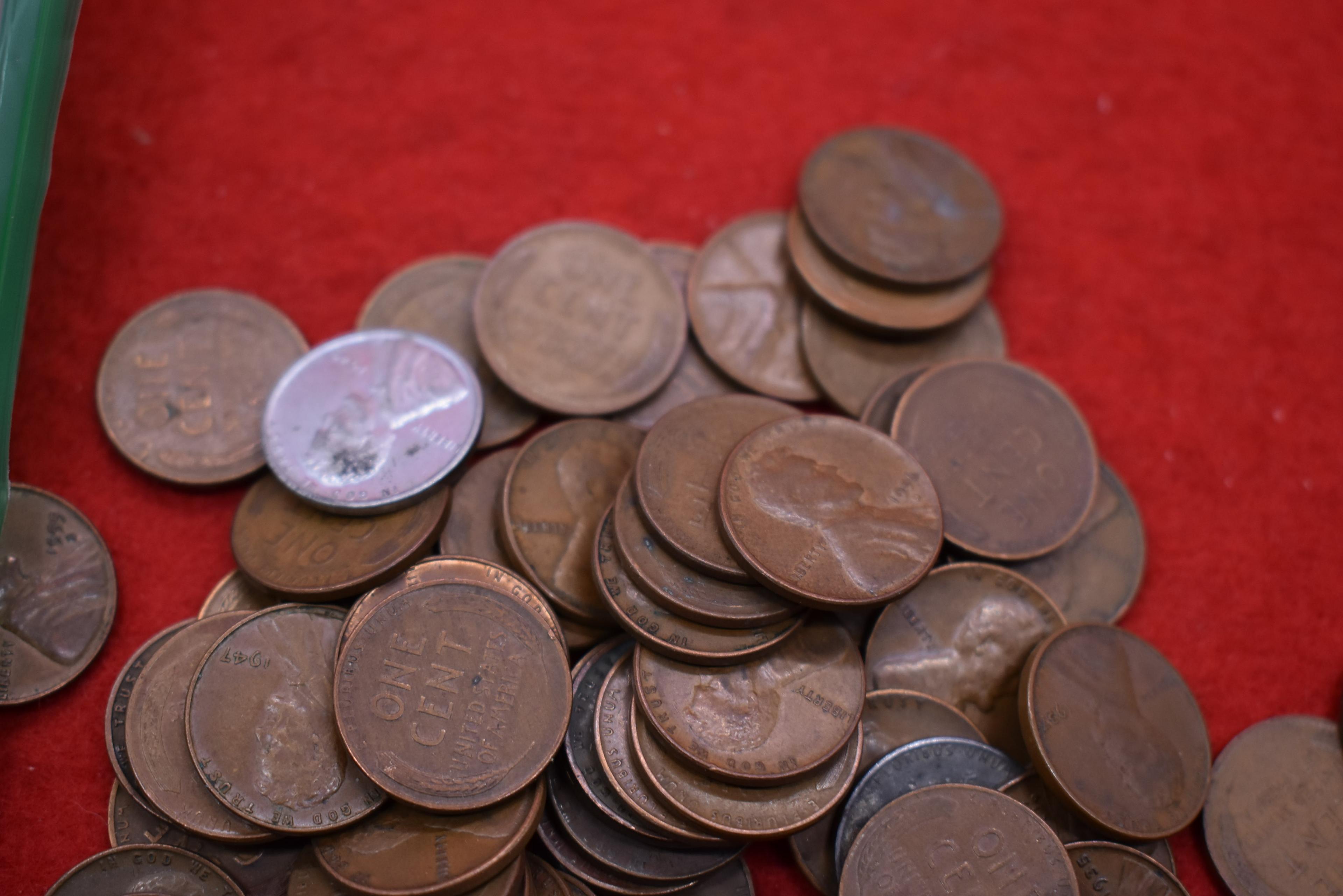 100 Mixed Date Wheat Cents