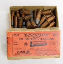 Winchester .25 Short Stevens Partial Box