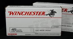 Winchester 45 Auto 230 grain (2 boxes)