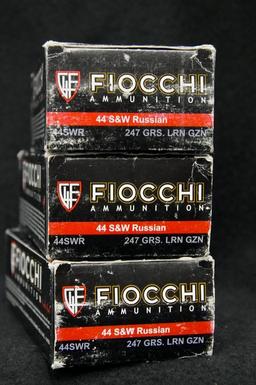 Fiocchi 44 S&W Russian 247 Gr. LRN (3 boxes)