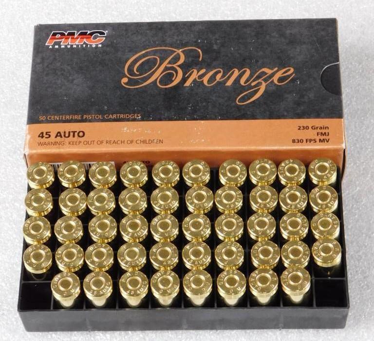 50 Rounds PMC Bronze .45 ACP 230 Grain FMJ Ammo