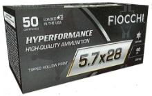Fiocchi 57PT40 Hyperformance Defense 5.7x28mm 40 gr Tipped Hollow Point THP 50 Per Box