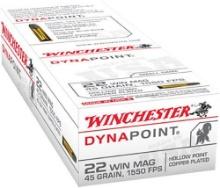 Winchester Ammo USA22M USA Dynapoint 22 WMR 45 gr Copper Plated Hollow Point CPHP 50 Box