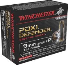 Winchester Ammo S9MMPDB Defender 9mm Luger P 124 gr Bonded Jacket Hollow Point 20 Bx