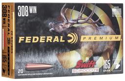 Federal P308SS1 Premium Hunting 308 Win 165 gr Swift Scirocco II 20 Per Box