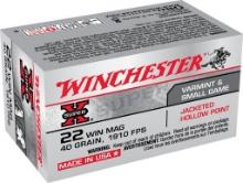 Winchester Ammo X22MH Super X 22 WMR 40 gr Jacketed Hollow Point JHP 50 Bx