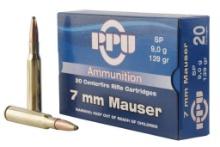 PPU PP7 Metric Rifle Rifle 7mm Mauser 139 gr Soft Point SP 20 Per Box