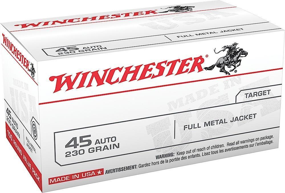 Winchester Ammo USA45AVP USA 45 ACP 230 gr Full Metal Jacket FMJ 100 Bx Value Pack