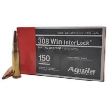 Aguila 8090AG 308 Win 150 gr InterLock Boat Tail Soft Point 20 Per Box