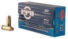 PPU PPH10F Handgun 10mm Auto 170 gr Flat Point Jacketed 50 Per Box