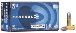 Federal 510 Champion Training Rimfire 22 LR 40 gr Lead Round Nose LRN 50 Per Box