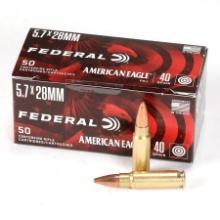 Federal AE5728A American Eagle Handgun 5.7x28mm 40 gr Full Metal Jacket FMJ 50 Per Box